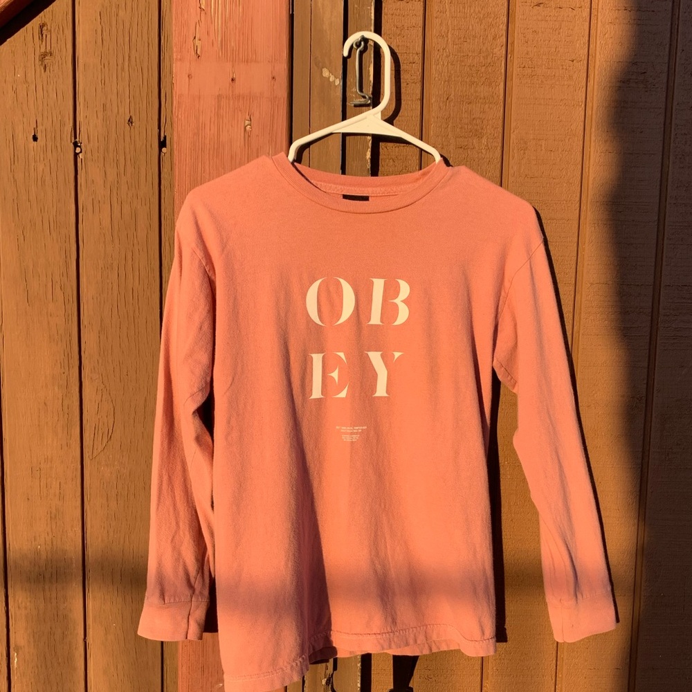 Long Sleeve dusty rose OBEY shirt